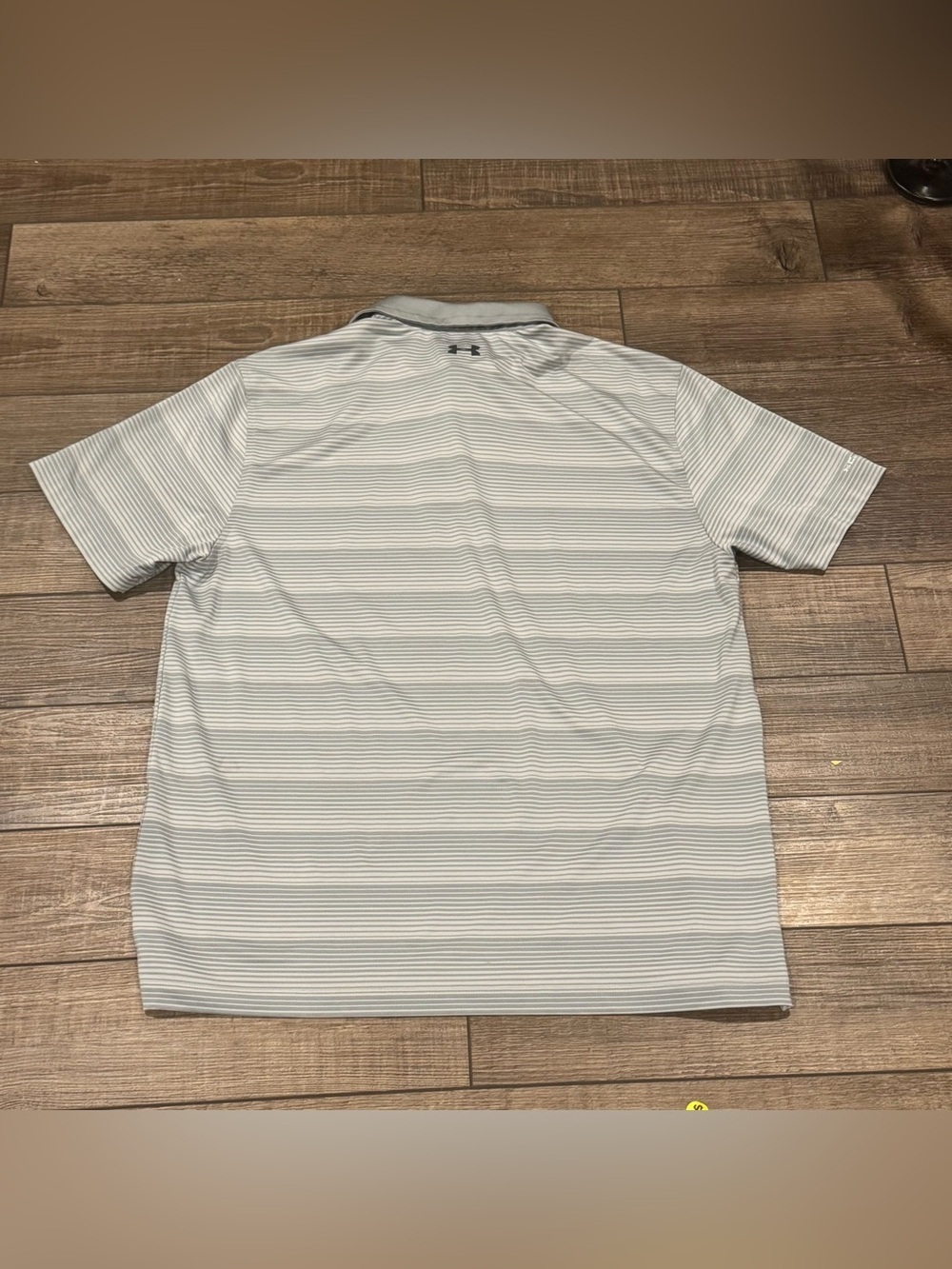 Under Armour Polo Shirt Mens XL Extra Large Gray Striped Heat Gear Loose Fit - Picture 4 of 10